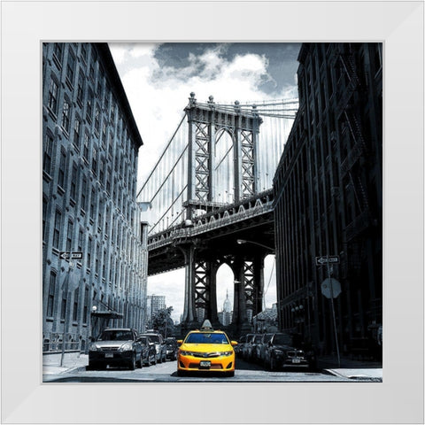 NY Bound 1 White Modern Wood Framed Art Print by Kimberly, Allen