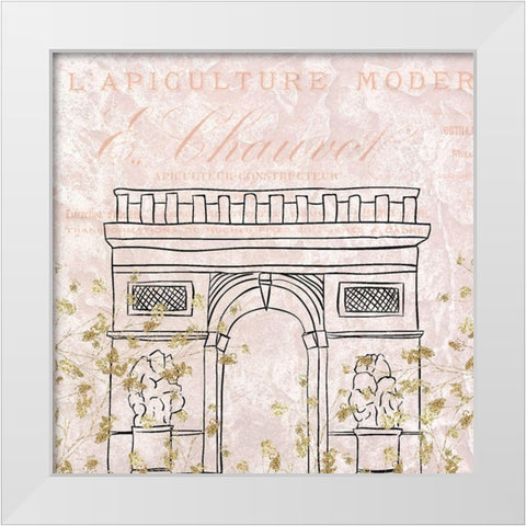 Paris Blush 4 White Modern Wood Framed Art Print by Kimberly, Allen