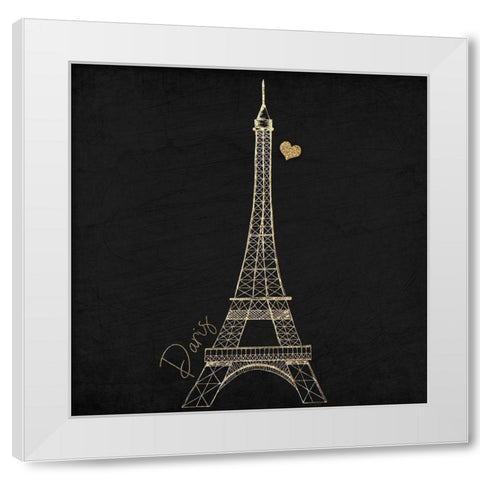 Paris Gold 1 White Modern Wood Framed Art Print by Kimberly, Allen
