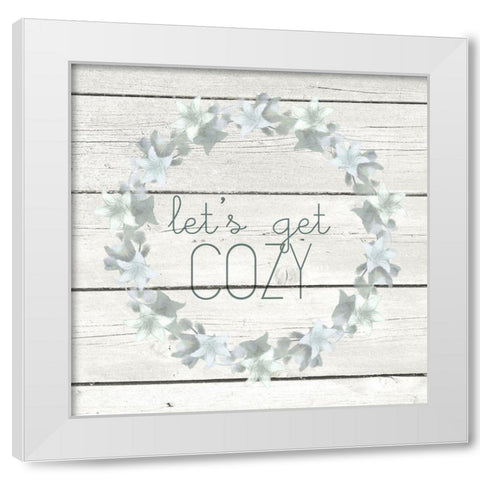 Cozy Wreath White Modern Wood Framed Art Print by Kimberly, Allen