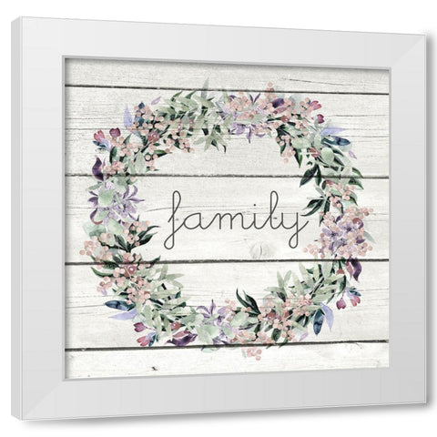 Family Wreath White Modern Wood Framed Art Print by Kimberly, Allen