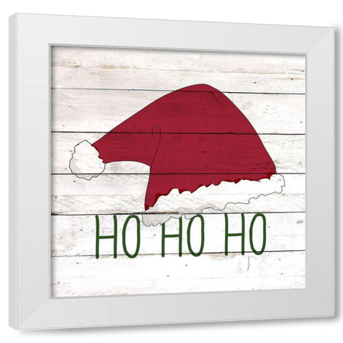 HO HO HO White Modern Wood Framed Art Print by Kimberly, Allen