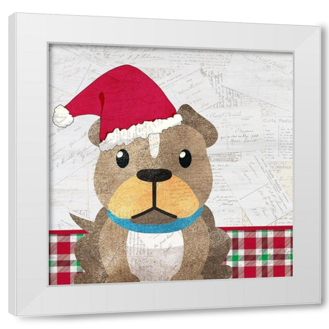 Christmas Woof 1 White Modern Wood Framed Art Print by Kimberly, Allen
