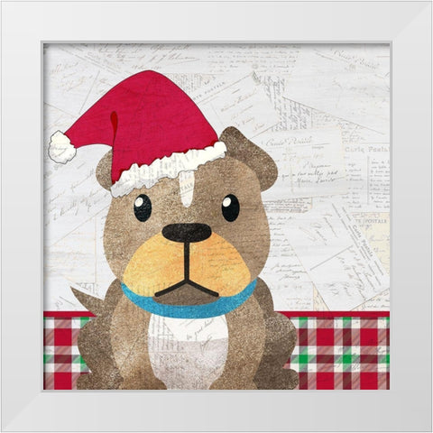 Christmas Woof 1 White Modern Wood Framed Art Print by Kimberly, Allen