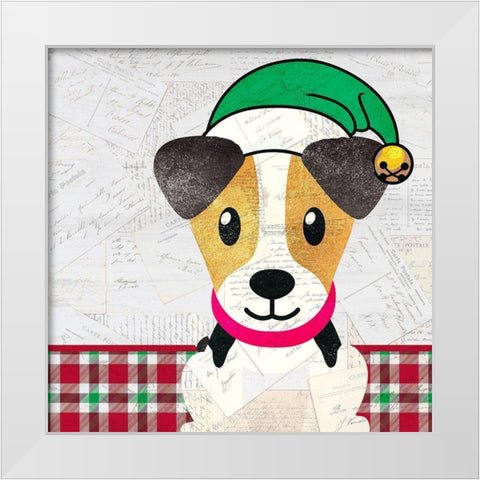 Christmas Woof 2 White Modern Wood Framed Art Print by Kimberly, Allen