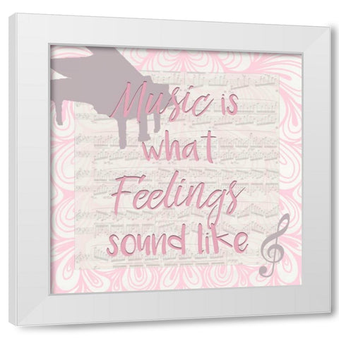 Music Is White Modern Wood Framed Art Print by Allen, Kimberly