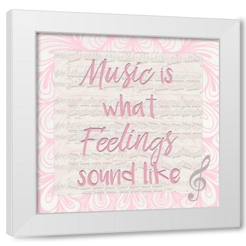 Music Is A White Modern Wood Framed Art Print by Allen, Kimberly