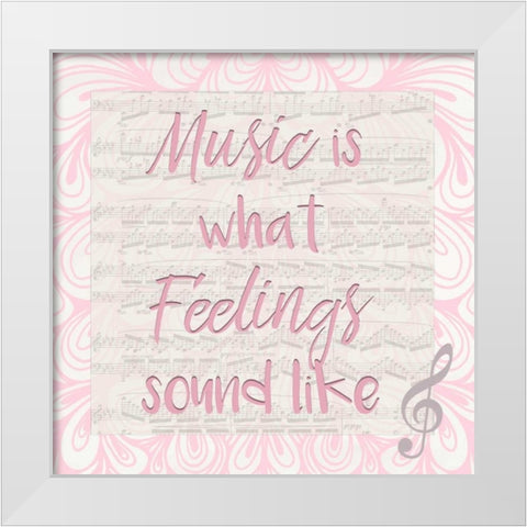 Music Is A White Modern Wood Framed Art Print by Allen, Kimberly