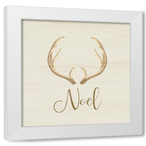 Noel Antler White Modern Wood Framed Art Print by Kimberly, Allen