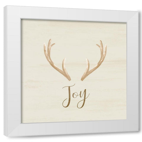 Joy Antler White Modern Wood Framed Art Print by Kimberly, Allen