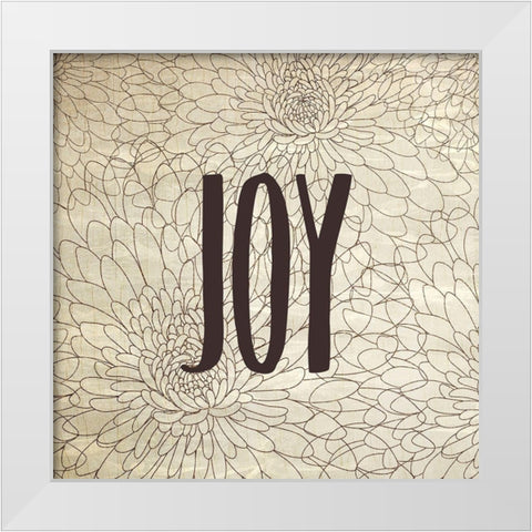Be Joyful 4 White Modern Wood Framed Art Print by Kimberly, Allen