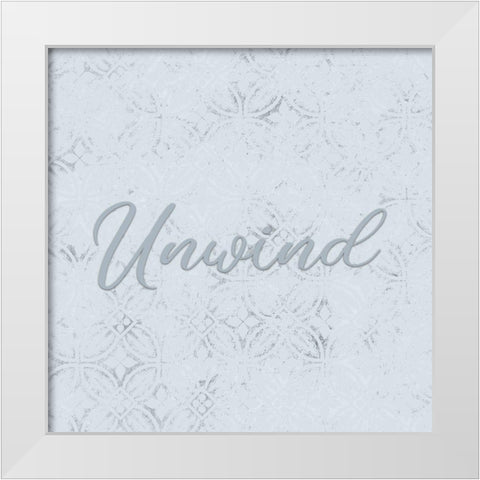 Unwind White Modern Wood Framed Art Print by Kimberly, Allen