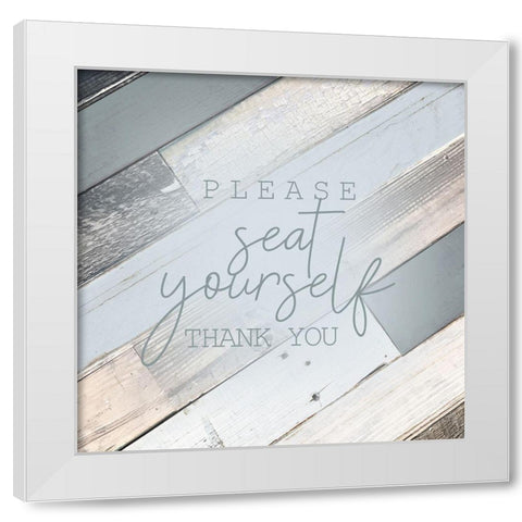 Seat Yourself White Modern Wood Framed Art Print by Kimberly, Allen