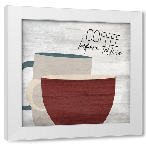 Coffee 1 White Modern Wood Framed Art Print by Kimberly, Allen