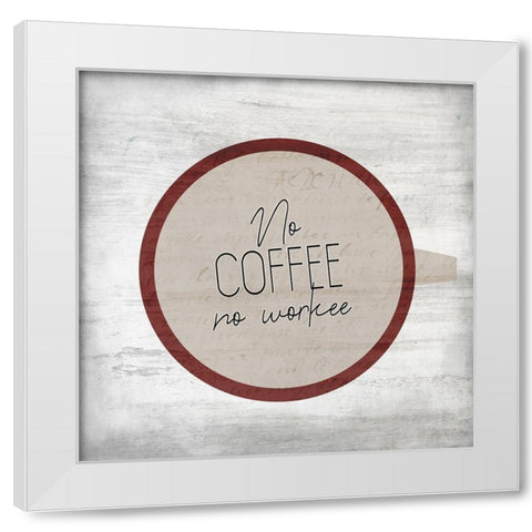 Coffee 3 White Modern Wood Framed Art Print by Kimberly, Allen