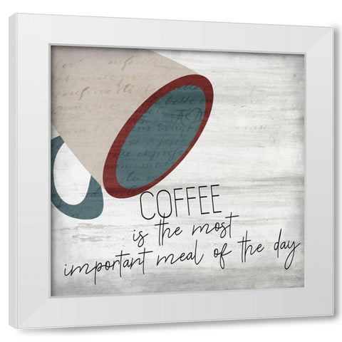 Coffee 4 White Modern Wood Framed Art Print by Kimberly, Allen