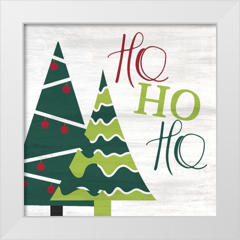 Ho Ho Ho Trees White Modern Wood Framed Art Print by Kimberly, Allen