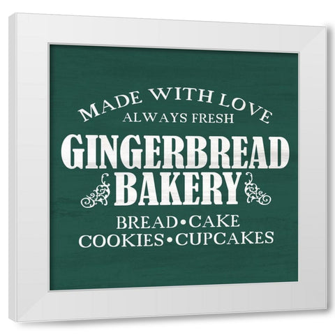 Gingerbread Bakery White Modern Wood Framed Art Print by Kimberly, Allen