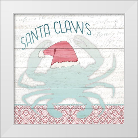 Santa Claws White Modern Wood Framed Art Print by Kimberly, Allen