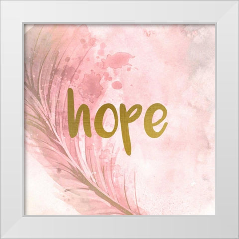 Feathered Hope White Modern Wood Framed Art Print by Allen, Kimberly