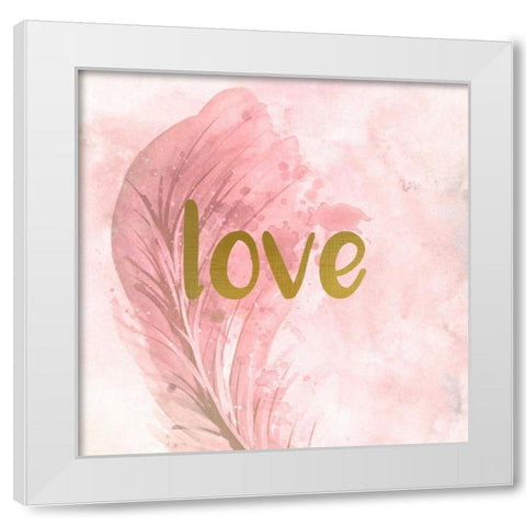 Feathered Love White Modern Wood Framed Art Print by Allen, Kimberly