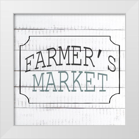 Farmers Market White Modern Wood Framed Art Print by Kimberly, Allen