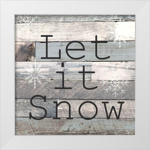 Let it Snow White Modern Wood Framed Art Print by Kimberly, Allen