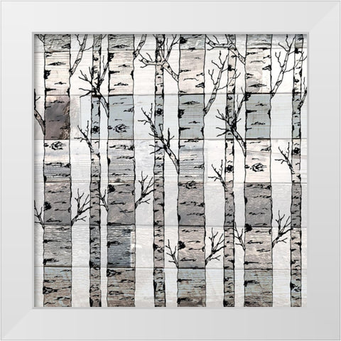 Aspen Walk White Modern Wood Framed Art Print by Kimberly, Allen