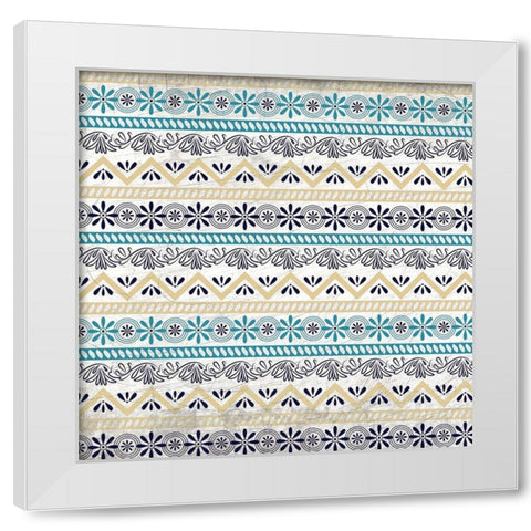 Blue Tiled 2 White Modern Wood Framed Art Print by Kimberly, Allen
