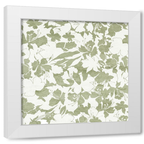 Pattern Flowers Square 1 White Modern Wood Framed Art Print by Kimberly, Allen