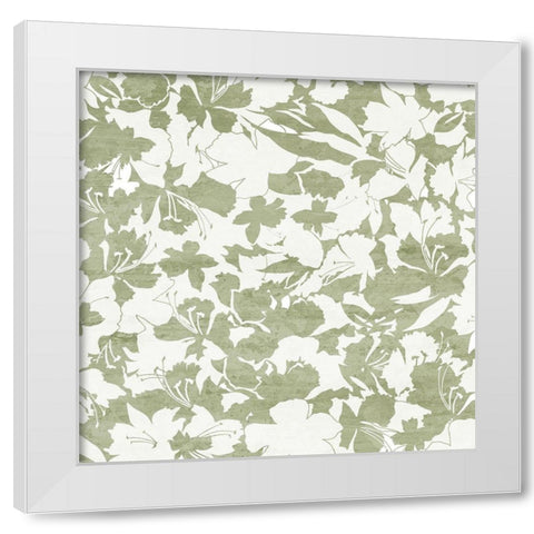 Pattern Flowers Square 2 White Modern Wood Framed Art Print by Kimberly, Allen