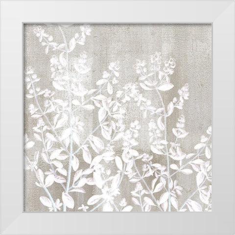 Neutral Botanical Square 1 White Modern Wood Framed Art Print by Kimberly, Allen