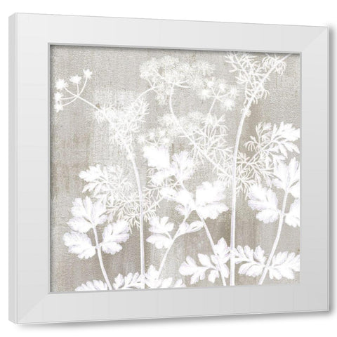 Neutral Botanical Square 2 White Modern Wood Framed Art Print by Kimberly, Allen