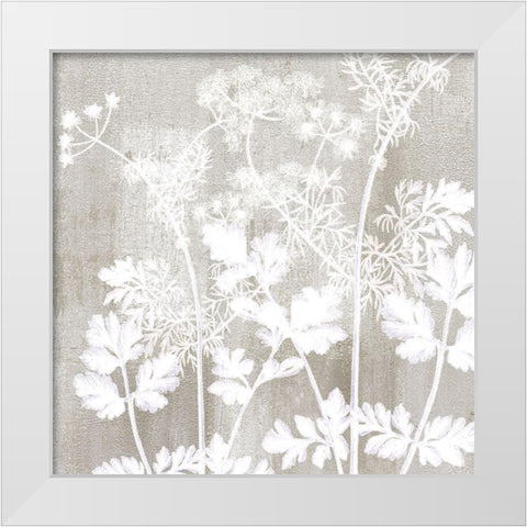 Neutral Botanical Square 2 White Modern Wood Framed Art Print by Kimberly, Allen