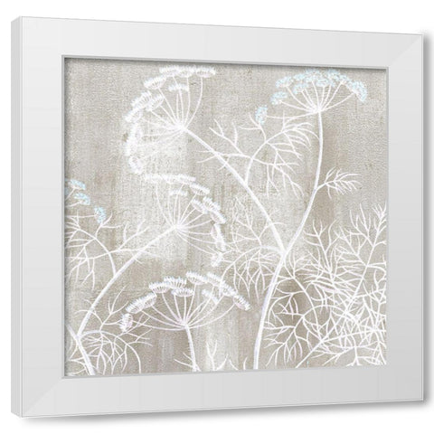 Neutral Botanical Square 3 White Modern Wood Framed Art Print by Kimberly, Allen