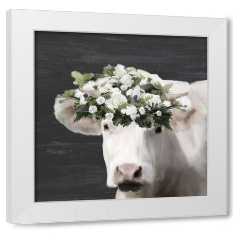 Summer Wreath White Modern Wood Framed Art Print by Kimberly, Allen