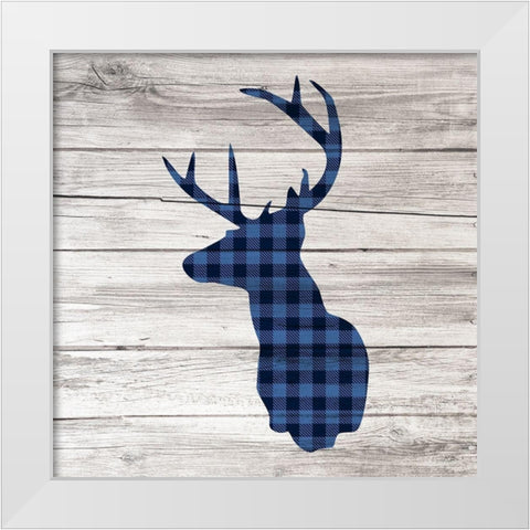 Bucks 3 White Modern Wood Framed Art Print by Kimberly, Allen