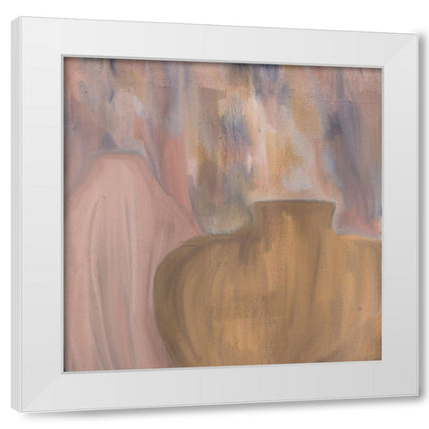 Potted Pink White Modern Wood Framed Art Print by Kimberly, Allen