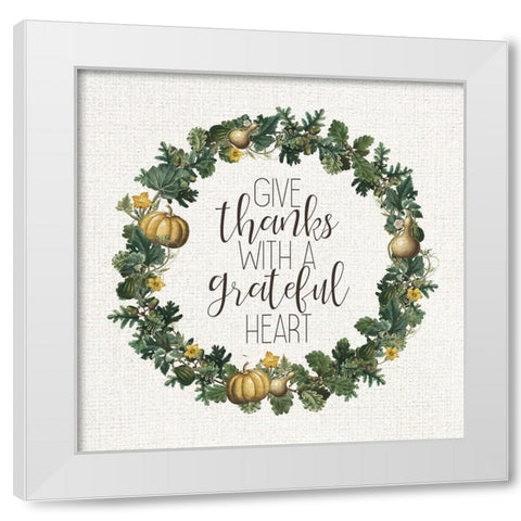 Grateful Heart White Modern Wood Framed Art Print by Kimberly, Allen