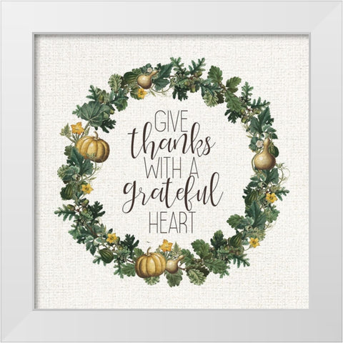 Grateful Heart White Modern Wood Framed Art Print by Kimberly, Allen
