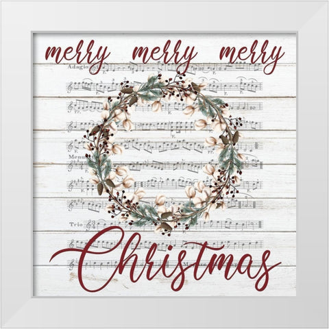 Merry Merry Merry White Modern Wood Framed Art Print by Kimberly, Allen