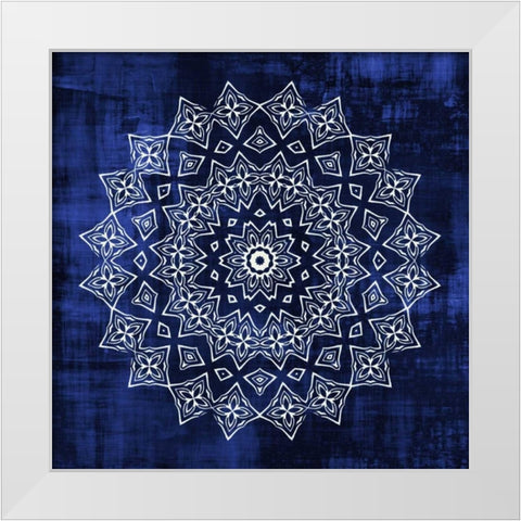 Indigo Mandala 2 White Modern Wood Framed Art Print by Allen, Kimberly