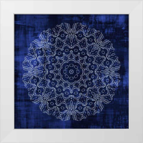 Indigo Mandala 3 White Modern Wood Framed Art Print by Allen, Kimberly