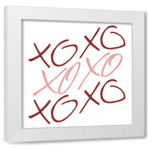 XOXO 1 White Modern Wood Framed Art Print by Kimberly, Allen
