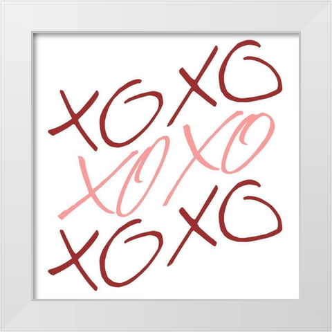 XOXO 1 White Modern Wood Framed Art Print by Kimberly, Allen