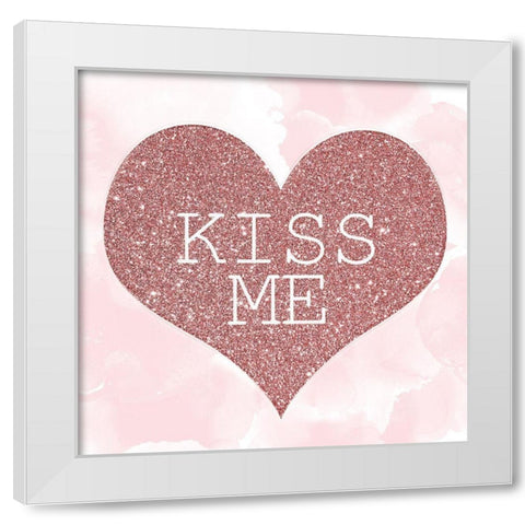 Glitter Heart 1 White Modern Wood Framed Art Print by Kimberly, Allen