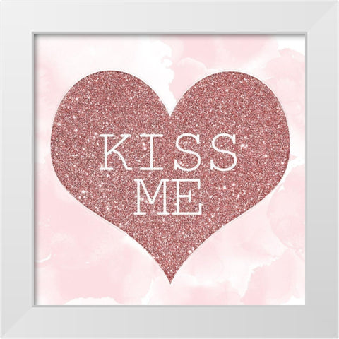 Glitter Heart 1 White Modern Wood Framed Art Print by Kimberly, Allen