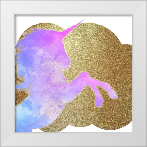 Little Unicorn 1 White Modern Wood Framed Art Print by Kimberly, Allen