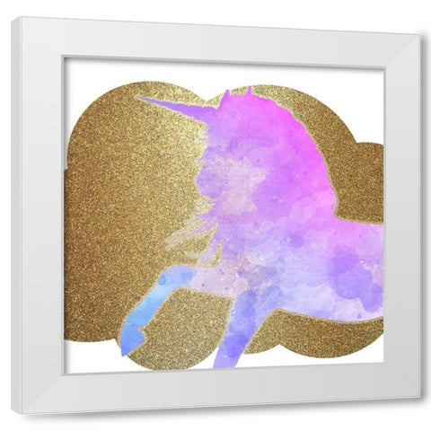 Little Unicorn 3 White Modern Wood Framed Art Print by Kimberly, Allen