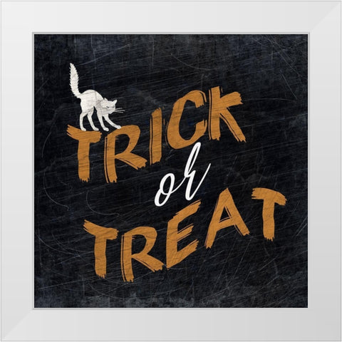Trick or Treat White Modern Wood Framed Art Print by Kimberly, Allen